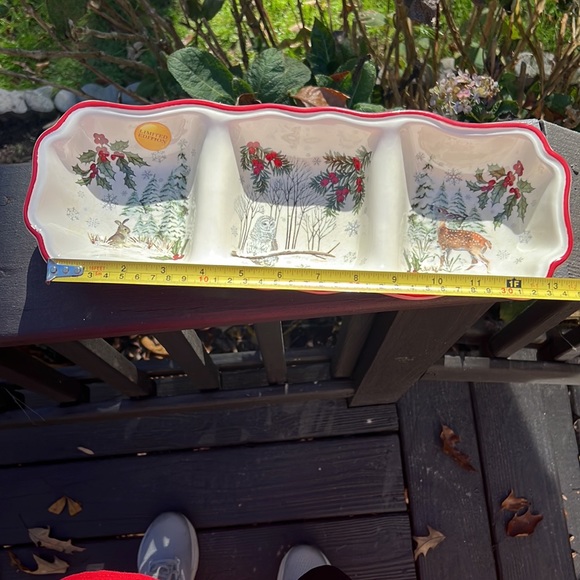 CHRISTMAS dish winter forest 3 section server - Picture 8 of 16